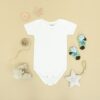 babys white and blue onesie