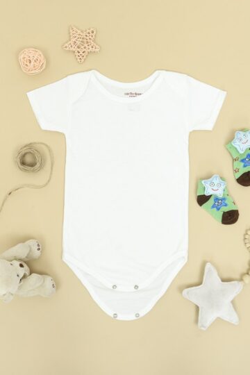 babys white and blue onesie